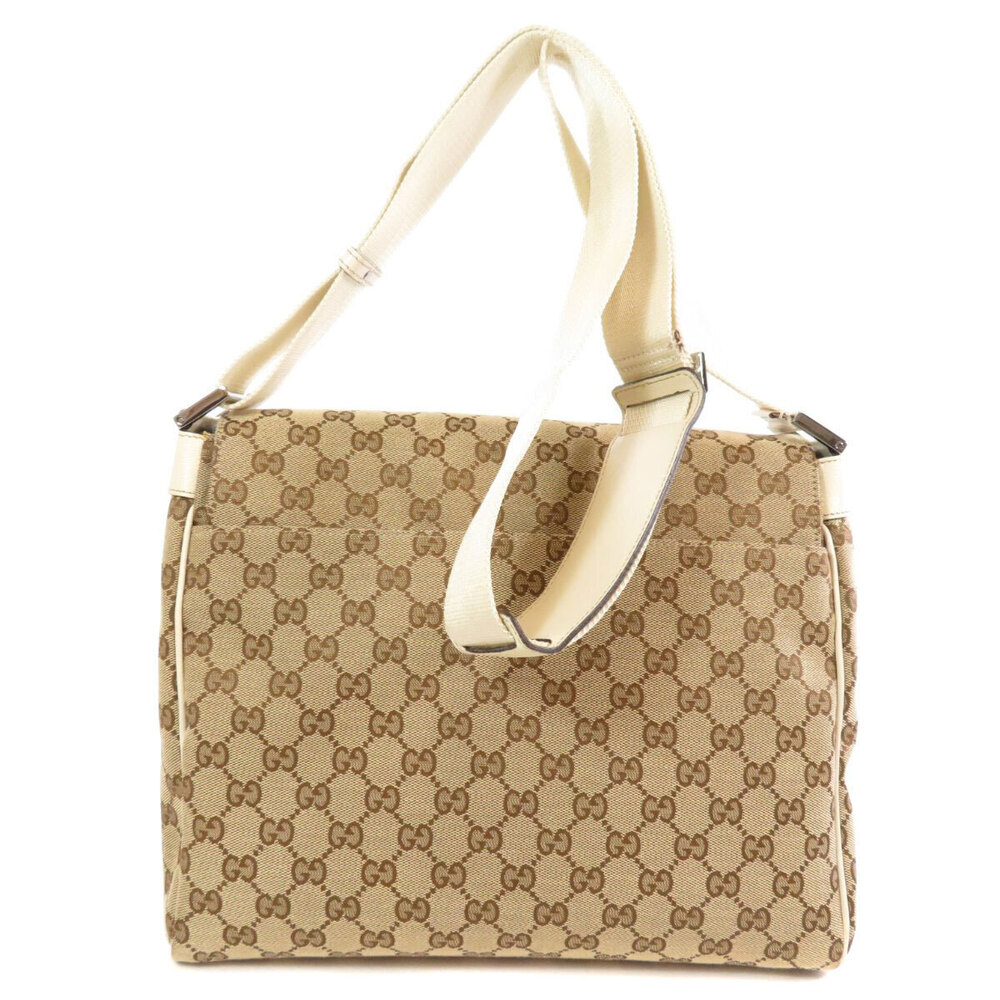 Gucci monogram white Bag Messenger beige brown Canvas GG